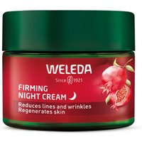 Weleda Pomegranate & Maca Root Firming Night Cream, 40ml jar, green lid, red label with pomegranate graphic.