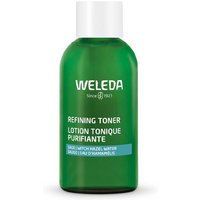 Green Weleda Refining Toner bottle, 150ml, with white cap and bilingual label in English and French.