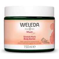 Weleda Stretch Mark Body Butter 150ml in a green jar with a white lid and peach label.