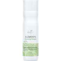White Wella Elements Renewing Shampoo bottle, 250ml, with green leaf design and silver cap.