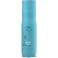 Blue Wella Invigo Balance Senso Calm Shampoo bottle, 250ml, with sleek cylindrical design and subtle logo.