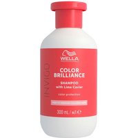 Wella Invigo Color Brilliance Shampoo 300ml, red bottle with white cap, lime caviar label design.