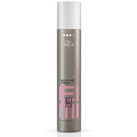 Gray Wella EIMI Mistify Me Strong Hairspray 300ml with pink logo and white cap.