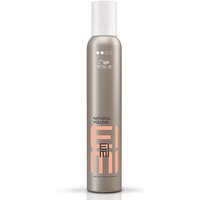 Beige Wella EIMI Natural Volume mousse bottle, 300ml, with white cap and orange text design.