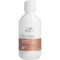 White bottle of Wella Professionals Fusion Intense Repair Shampoo with copper label, 100ml.