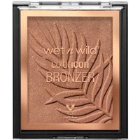 Wet 'n Wild Color Icon Bronzer Sunset Striptease, 11g, bronze shade with palm leaf embossing in a square compact.