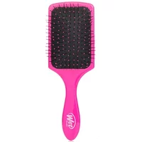 Pink Wet Brush Paddle Detangler with black bristles and ergonomic handle.