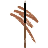 Brown Wet N Wild Colour Icon Lip Liner Pencil with black cap, shown with swatches of the shade Willow.