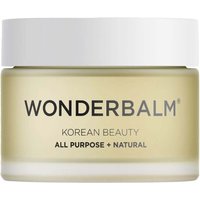 WONDERBALM Multi Purpose Skincare Balm 50ml in frosted glass jar with white lid and bold black text.
