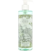 Woods of Windsor Lily Of The Valley Hand Wash 350ml, clear bottle with floral label, pump dispenser.