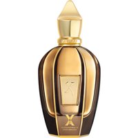 Gold and brown Xerjoff Alexandria II Anniversary Parfum bottle with a pointed cap and elegant design.