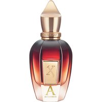 Elegant Xerjoff Alexandria II perfume bottle, gold cap, gradient amber glass, and gold label with "A" emblem.