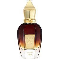 Gold-capped brown glass bottle of Xerjoff Fars Extrait de Parfum, featuring a gold label and ornate design.