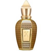 Gold Xerjoff Luxor Extrait de Parfum bottle with intricate patterns and pointed cap, 50 ml unisex spicy fragrance.