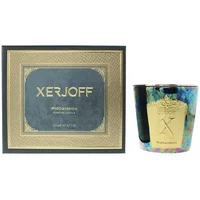 Xerjoff MidGardenia scented candle 200g in iridescent glass with gold label, boxed in ornate black and gold packaging.