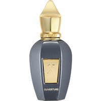 Xerjoff Ouverture Eau de Parfum in a dark gray bottle with a gold cap and gold label.
