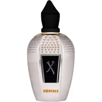 White Xerjoff Tony Iommi Monkey Special perfume bottle with black cap, gold accents, and "X" logo on front.