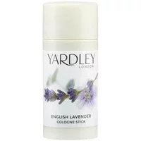 Yardley English Lavender cologne stick, 20ml, white container with lavender flower design and logo.