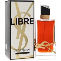Yves Saint Laurent Libre Le Parfum 90ml, clear bottle with amber liquid, gold accents, black cap, next to branded box.