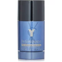 Blue Yves Saint Laurent Y deodorant stick, silver logo, black cap, 75ml.