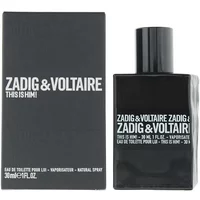 Black rectangular Zadig & Voltaire This Is Him! Eau De Toilette 30ml bottle with bold white text.