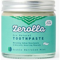 Zerolla Eco Natural Toothpaste jar, green label, with fluoride, double mint, 60ml, white lid.