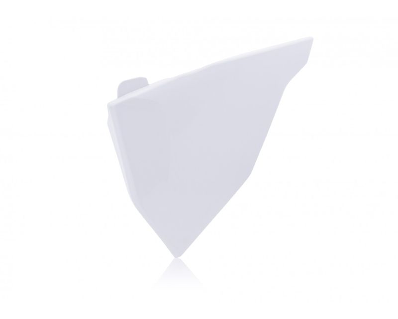Off-white Acerbis Air Box Cover designed for KTM SX 125/150/250 & SXF 250/350/450 (2019-22) and EXC/EXC-F (2020-23), featuring a sleek, angular shape and durable plastic material.
