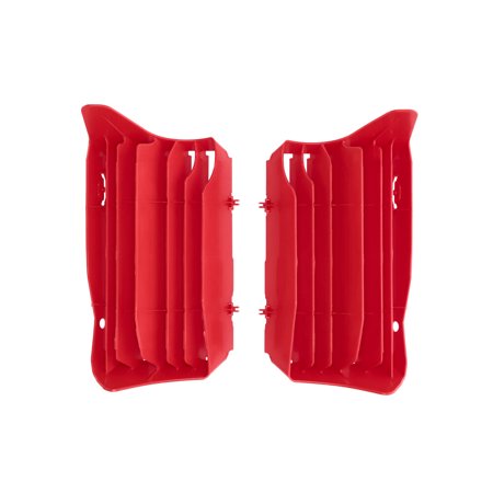 Bright red Acerbis radiator louvres designed for Honda CRF450R & CRF450RX models (2021-2025), featuring a sleek, aerodynamic shape with multiple vertical slats for optimal airflow.