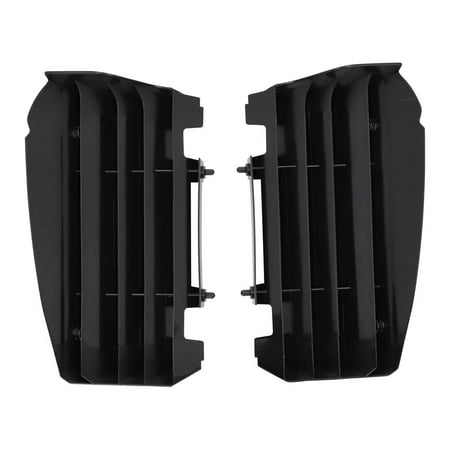 Black Acerbis radiator louvres designed for Yamaha YZ 125/250 models from 2006 to 2024, featuring a sleek, aerodynamic shape with multiple horizontal vents.