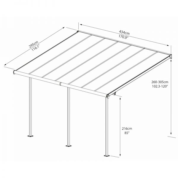 10x14 Palram Canopia Sierra Grey Patio Cover - image 5