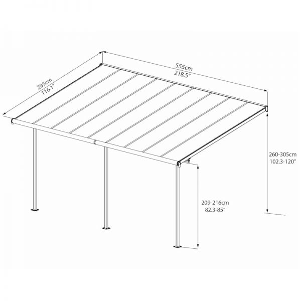 10x18 Palram Canopia Sierra Grey Patio Cover - image 5