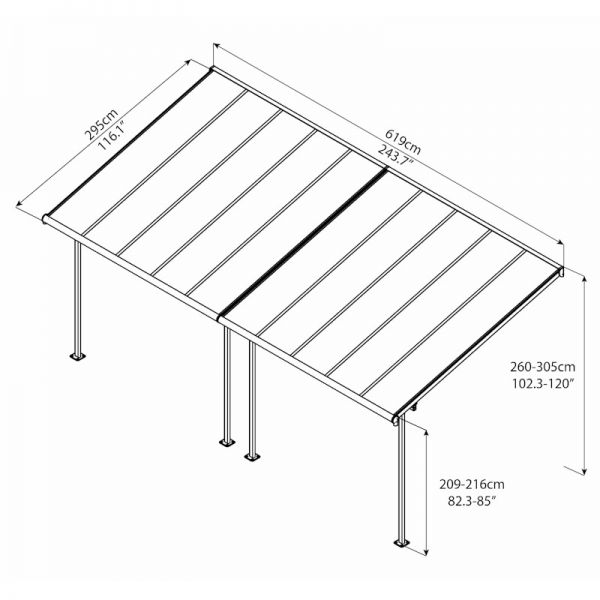 10x20 Palram Canopia Sierra Grey Patio Cover - image 5