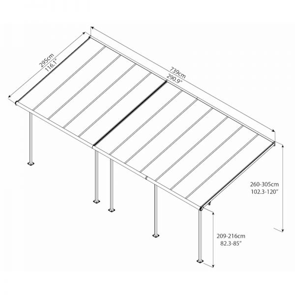 10x24 Palram Canopia Sierra Grey Patio Cover - image 5