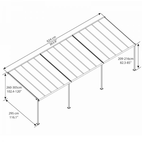 10x30 Palram Canopia Sierra White Patio Cover - image 5
