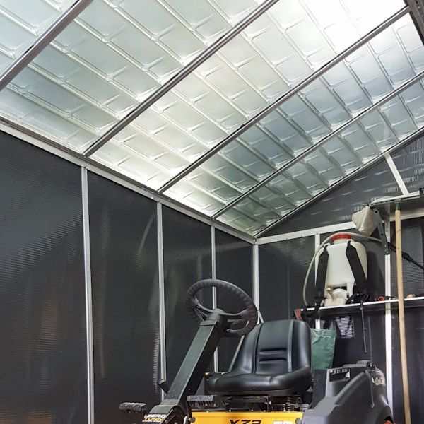 11' x 13.1' Palram Canopia Yukon Premium Dark Grey Skylight Plastic Shed with WPC Floor (3.32m x 3.93m) - image 3