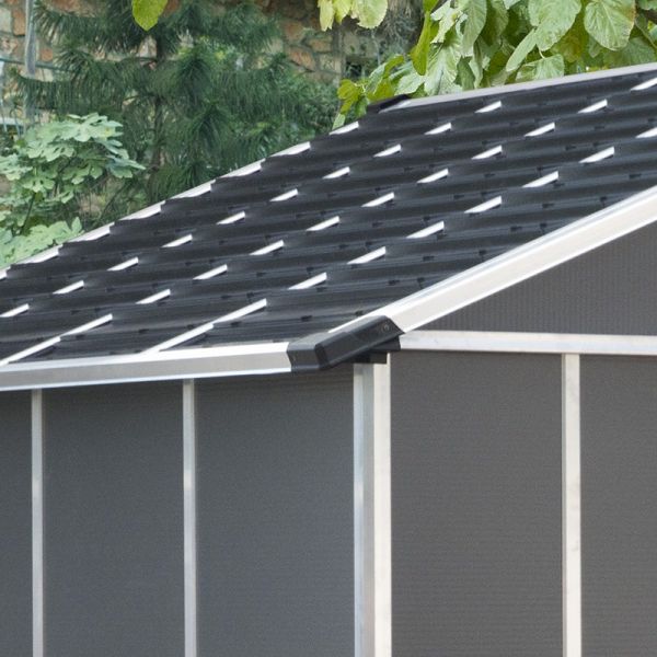 11' x 13.1' Palram Canopia Yukon Premium Dark Grey Skylight Plastic Shed with WPC Floor (3.32m x 3.93m) - image 4