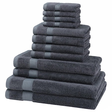 Towel Set 12 Piece 700GSM Bamboo Towel Set - 4 Face Cloths, 4 Hand Towels, 2 Bath Towels, 2 Bath Sheets