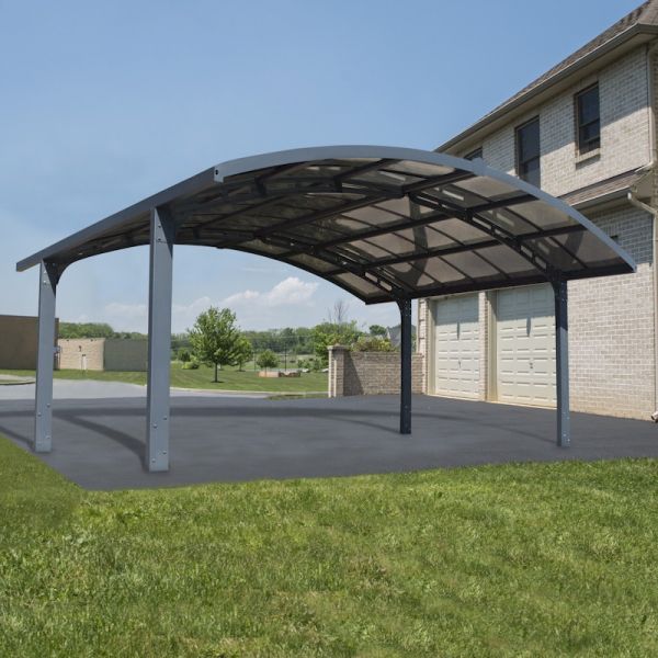 16' x 19' Palram Canopia Arizona Breeze Grey Metal Double Carport (4.95m x 5.78m) - image 3
