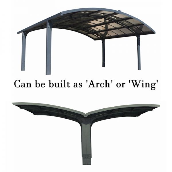 16' x 19' Palram Canopia Arizona Breeze Grey Metal Double Carport (4.95m x 5.78m) - image 4