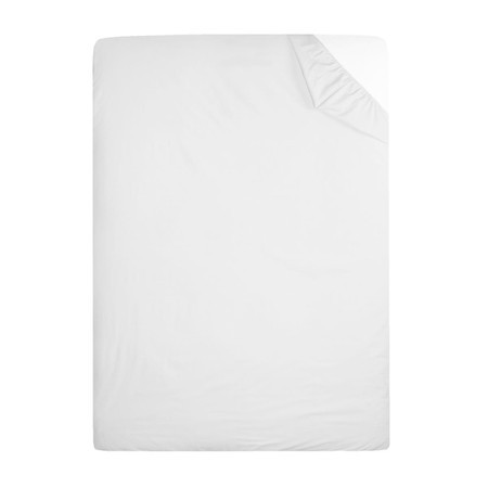 White 180TC deep percale fitted sheet, designed for 12" deep mattresses, featuring a smooth texture and easy iron finish for a crisp, polished look.