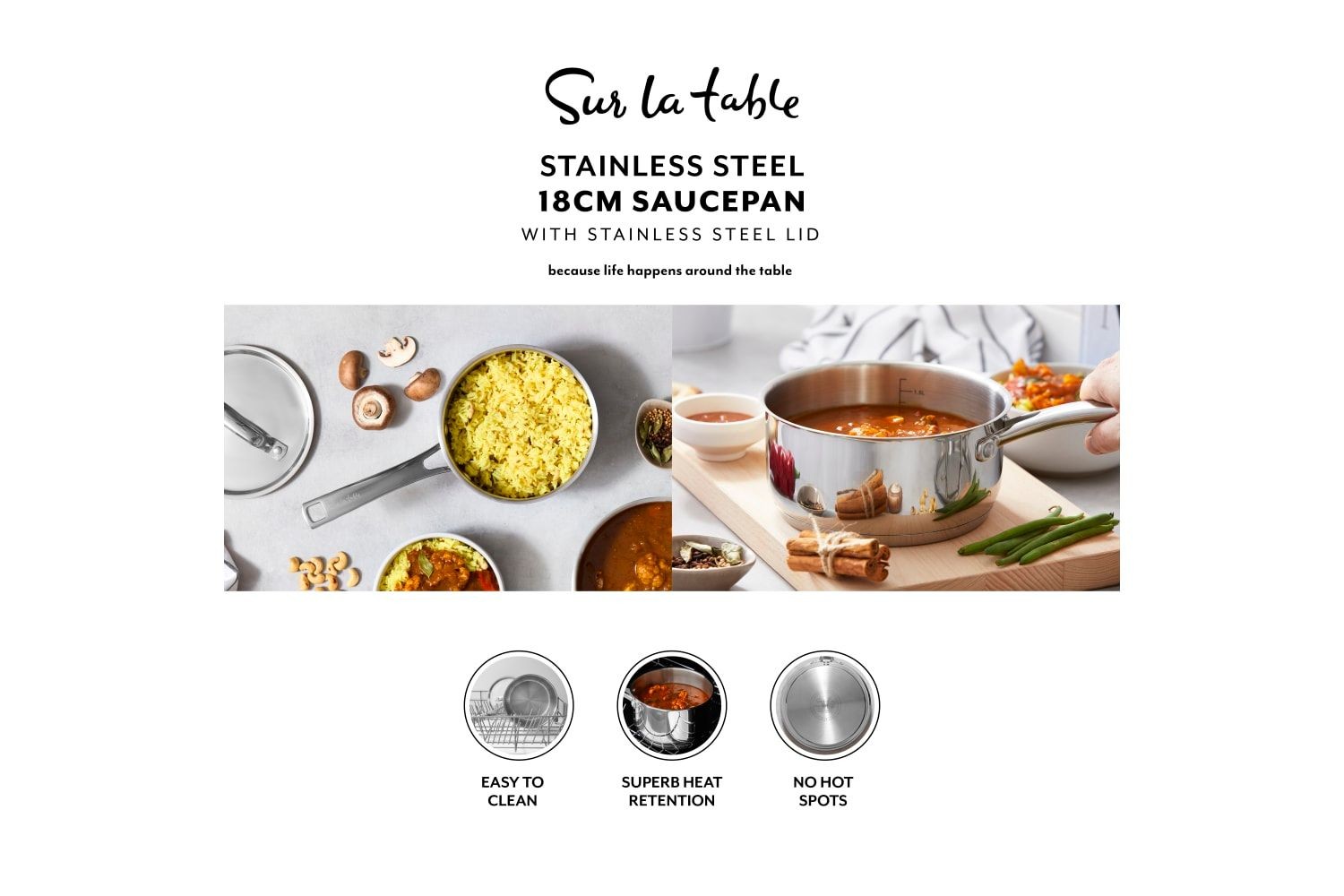 18cm Stainless Steel Saucepan with Lid - image 3