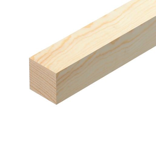 Clear pine stripwood measuring 2.4m in length and 21mm x 21mm in cross-section, showcasing a smooth, light-colored finish with visible wood grain.