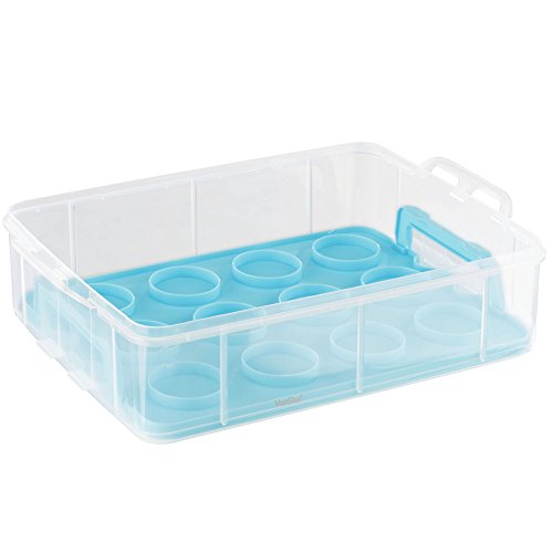 3 Tier Cupcake Carrier Blue - image 2