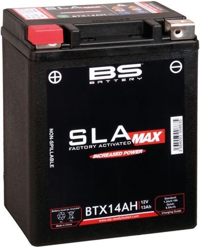 BS Battery 300863 - BS Battery SLA Max AGM Battery [60873] for Arctic Cat Textron 366 4X4 - Black