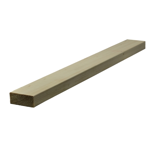 Kiln dried timber studwork, measuring 38mm x 89mm x 4.8m, features a smooth, light wood finish with square edges, ideal for construction and framing projects.