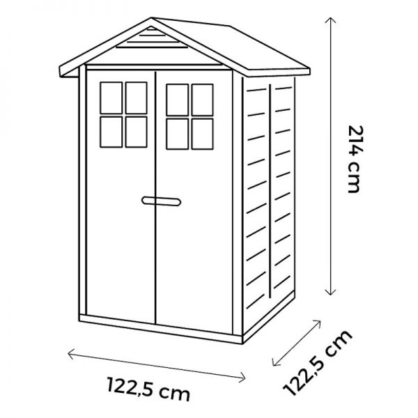 4' x 4' Shire Tuscany Evo 120 Plastic Garden Storage Shed (1.22m x 1.22m) - image 5