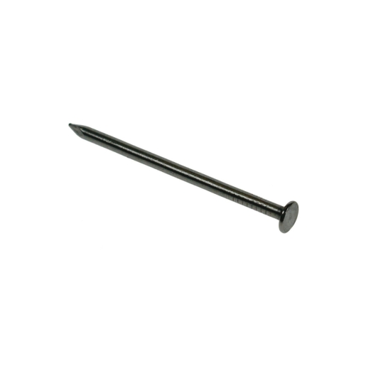 Round wire nail measuring 65mm in length, made of bright steel, with a smooth finish and a flat head, packaged in a 2.5kg bag by 4Trade.
