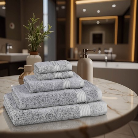 Towel Set 5 Piece 700GSM Bamboo Towel Set - 2 Face Cloths, 1 Hand Towel, 1 Bath Towel, 1 Bath Sheet