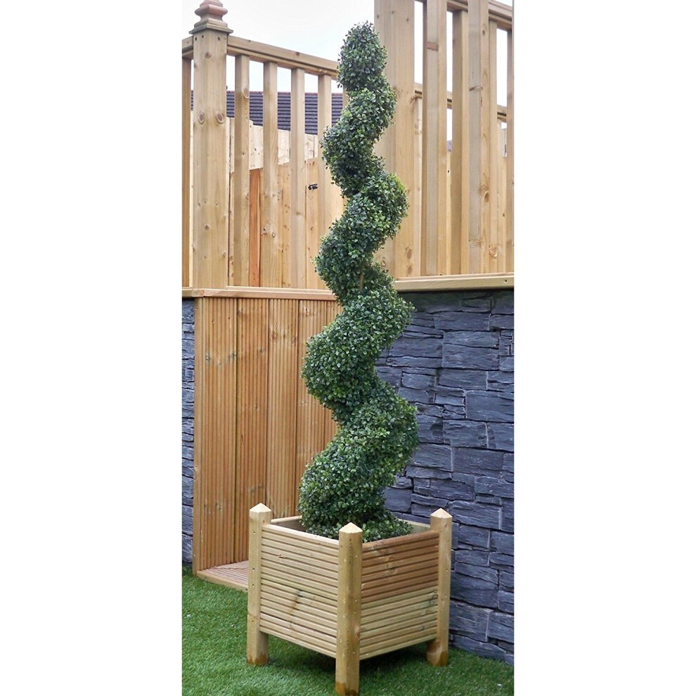 5ft Green Boxwood Spiral Topiary Tree - image 2