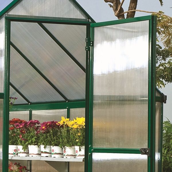 6' x 8' Palram Canopia Mythos Walk In Green Polycarbonate Greenhouse (1.85m x 2.47m) - image 5